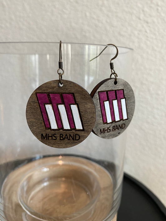 MHS Band Circle Earrings