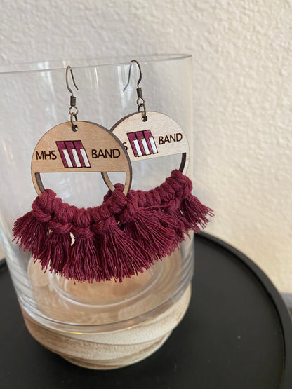 MHS Band Macrame Earrings