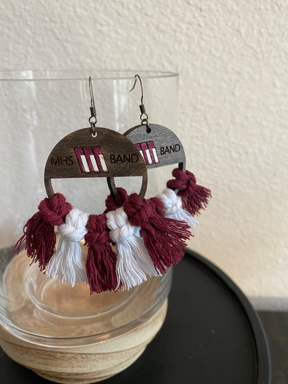 MHS Band Macrame Earrings