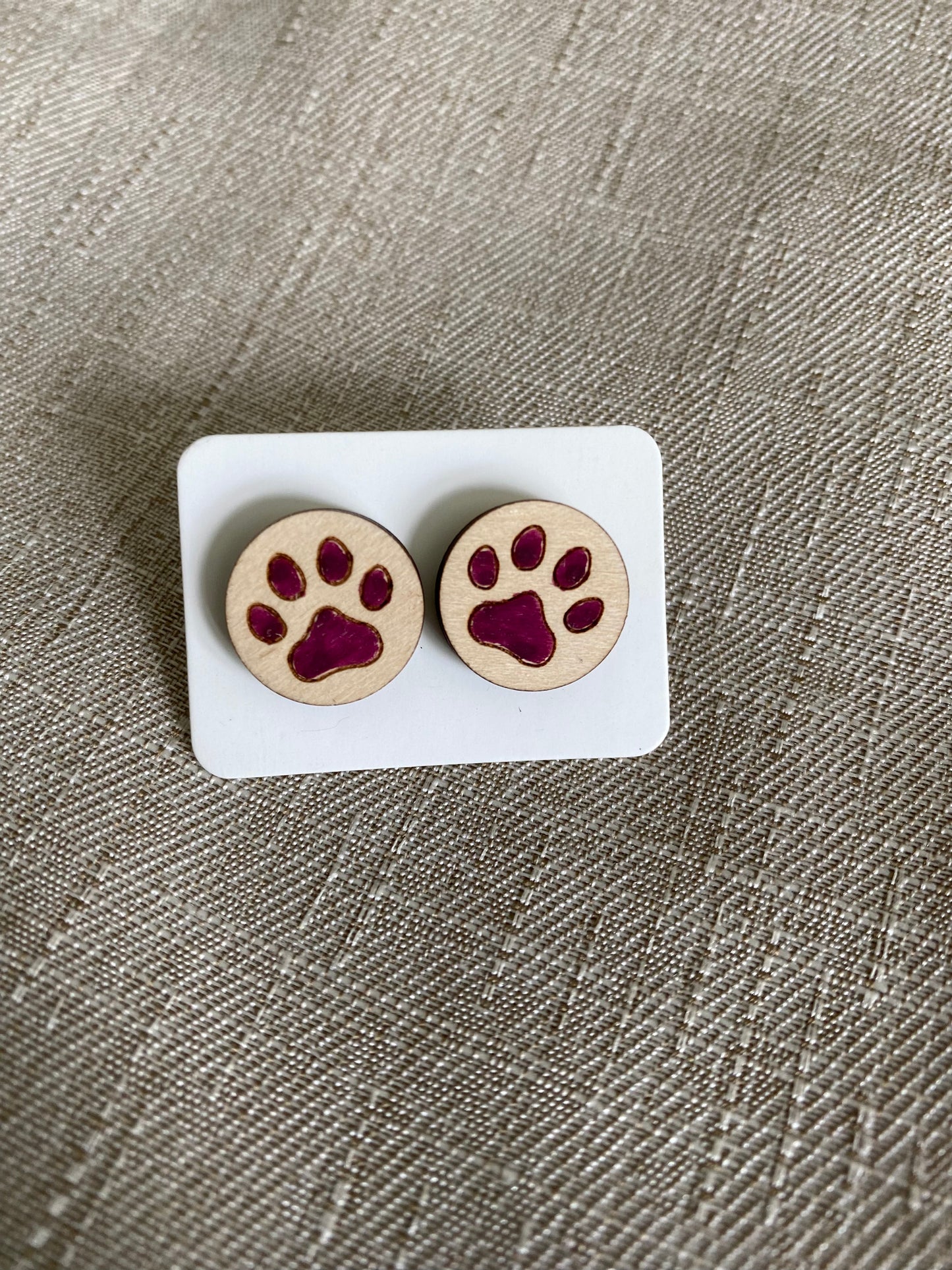 Paw Print Stud Earring