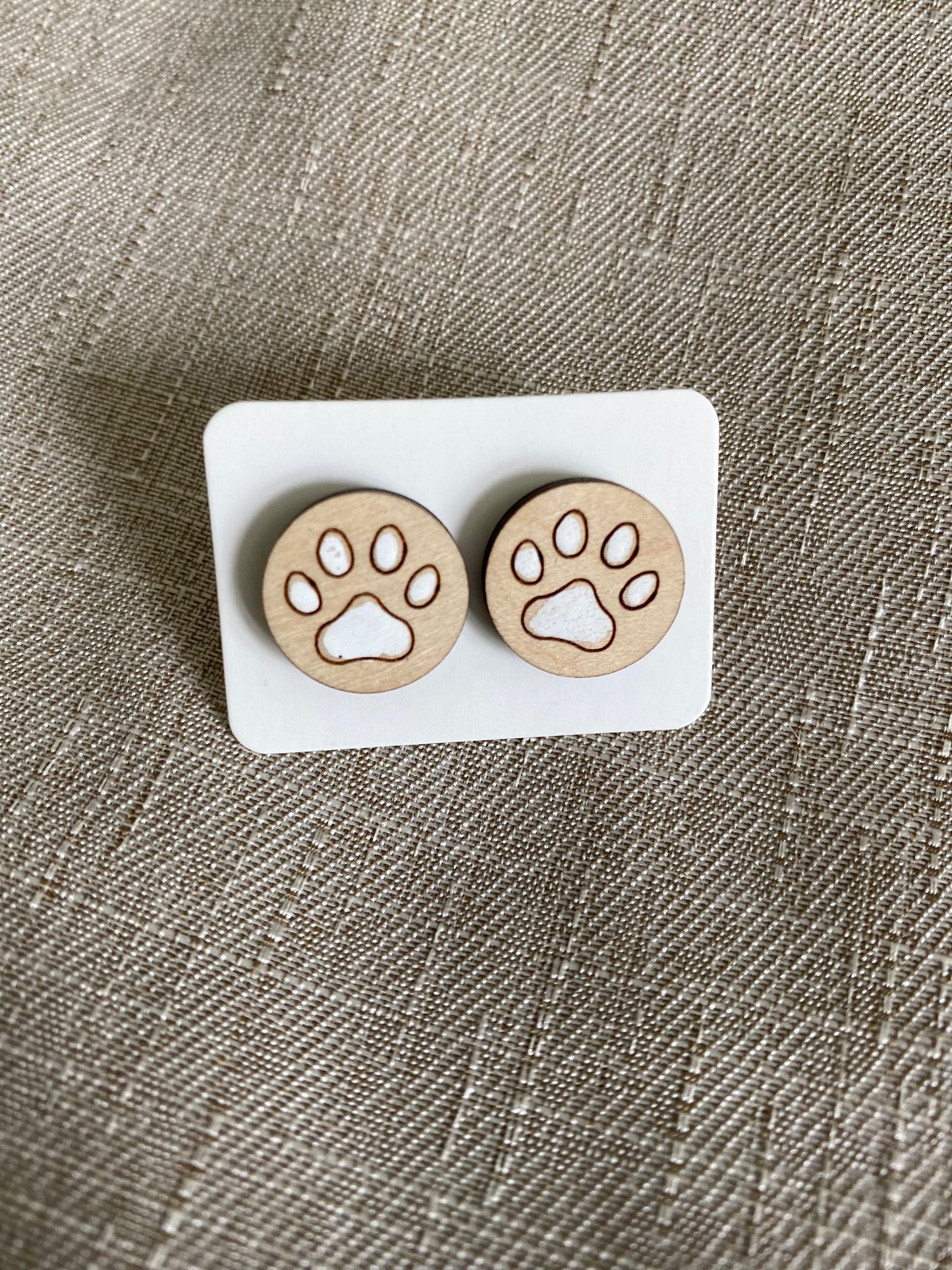 Paw Print Stud Earring