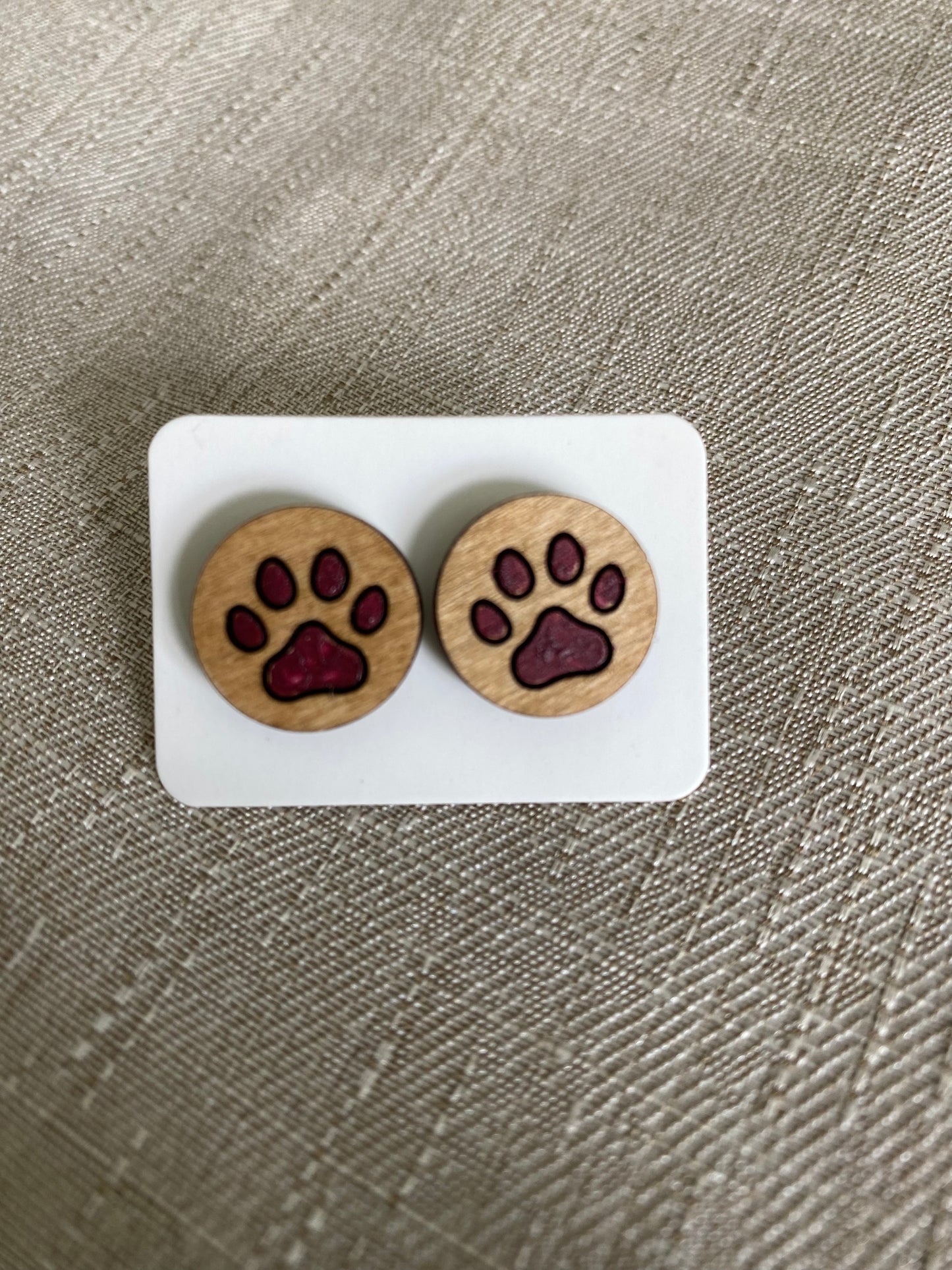 Paw Print Stud Earring