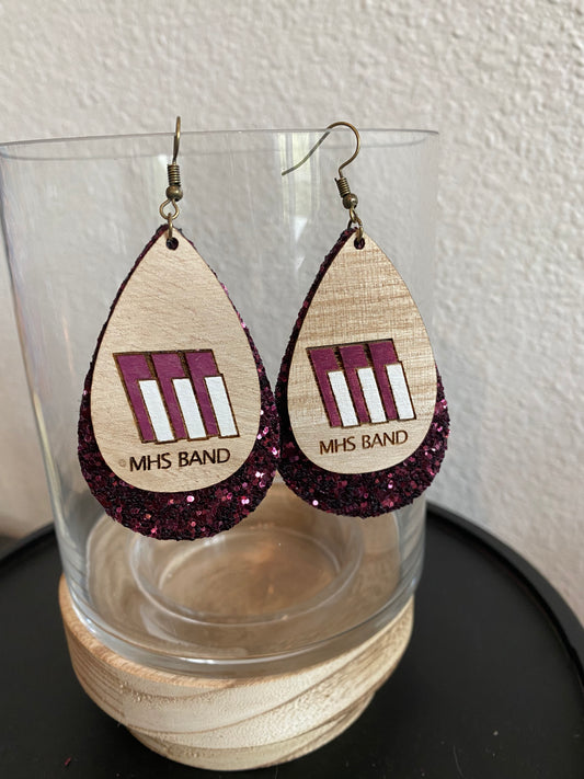 MHS Band Layered Dangle Earrings