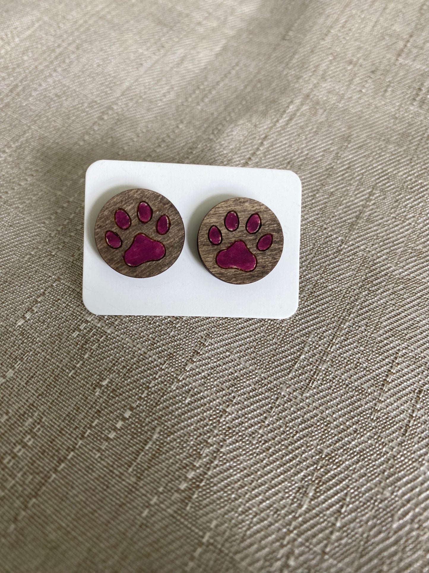 Paw Print Stud Earring